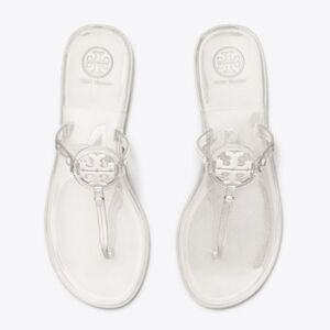 Tory Burch Mini Miller Jelly Thong Sandals Clear/ White New In Box Sizez